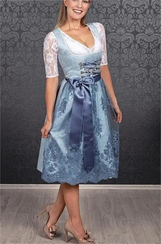 Deutsches Münchner Oktoberfest Biermädchen Dirndlkleid Bayerisches Traditionelles Karnevalsparty Wirtshaus Dirndl Kellnerin Cosplay Kostüm