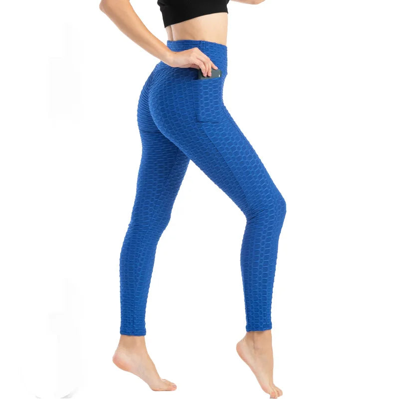 Frauen Mode Tasche Blase Hosen Stretchy Schlank Leggings Gym Laufen Radfahren Fitness Hosen Hohe Taille Hip Lift Leggings Weibliche