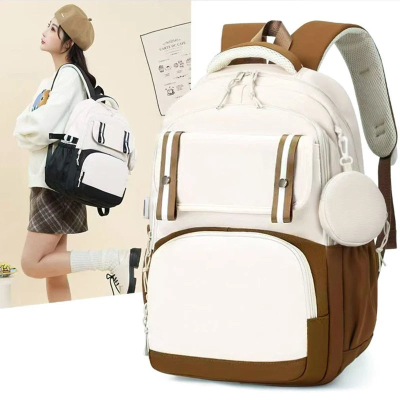 Cinnamoroll Backpack Boys Girls Bookbag Bag Teenager Children Knapsack Schoolbag Rucksack Mochila With Coin Purse