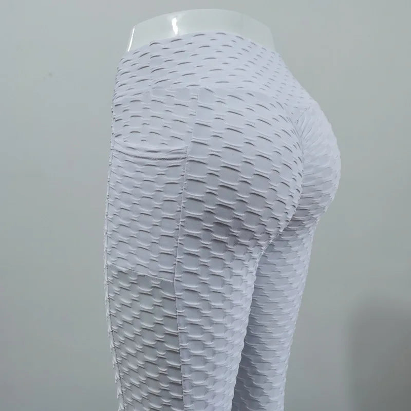 Frauen Mode Tasche Blase Hosen Stretchy Schlank Leggings Gym Laufen Radfahren Fitness Hosen Hohe Taille Hip Lift Leggings Weibliche