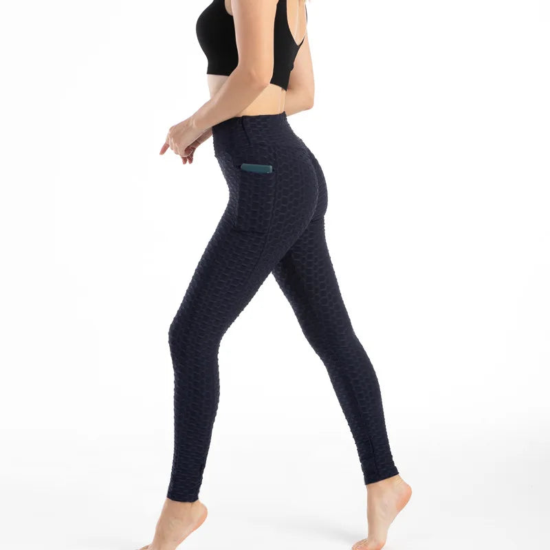 Frauen Mode Tasche Blase Hosen Stretchy Schlank Leggings Gym Laufen Radfahren Fitness Hosen Hohe Taille Hip Lift Leggings Weibliche