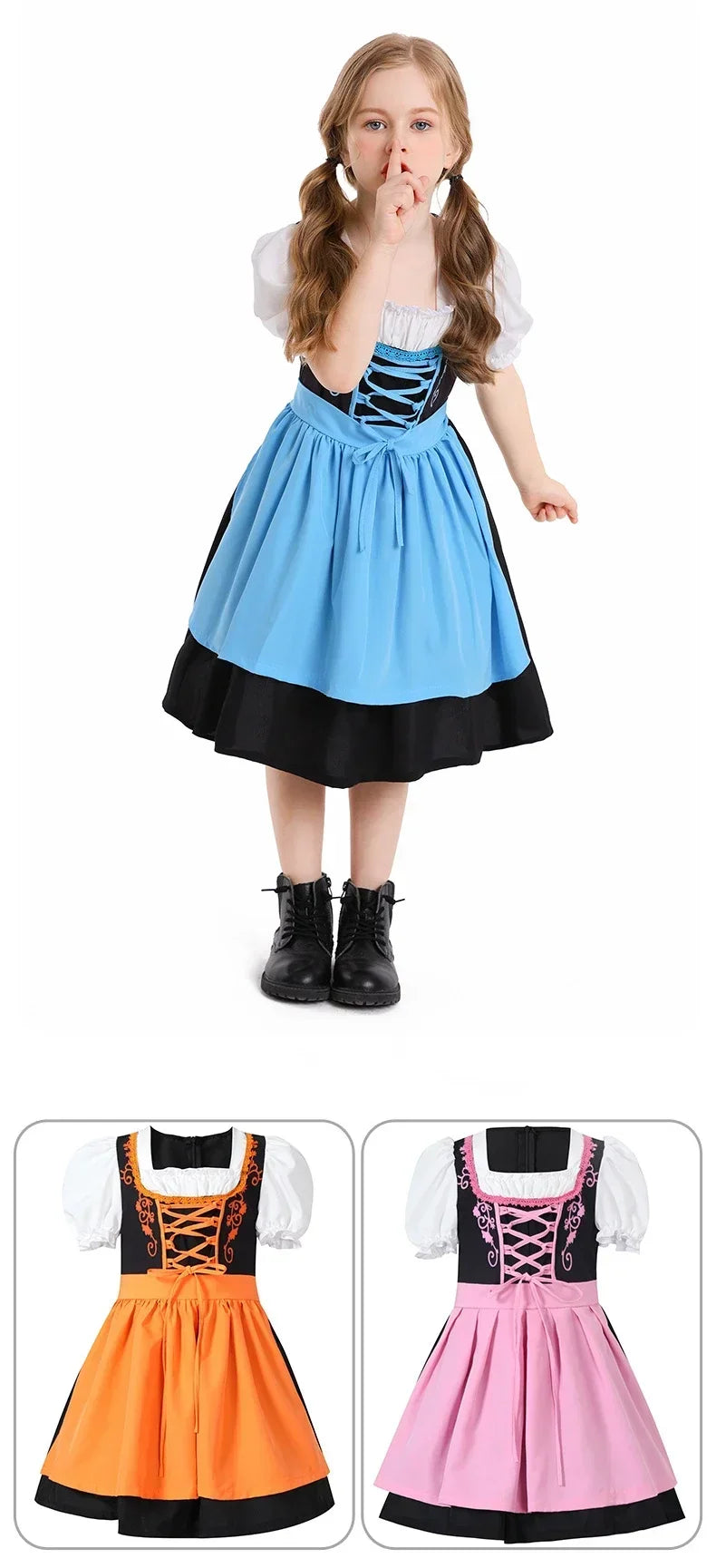Kind Deutsches Dirndlkleid Bierfest Dienstmädchenkleid Oktoberfest Mädchenkostüm Cosplay Kostüm Partykleid
