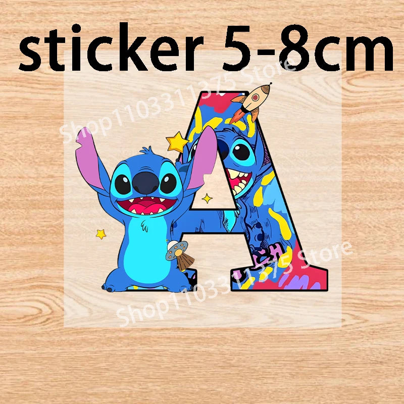 Stitch Disney Waterproof Drawstring Bag Letter A-Z Cartoon Shoes Underwear Travel Sport Bags Nylon Clothes Packing Backpack Gift