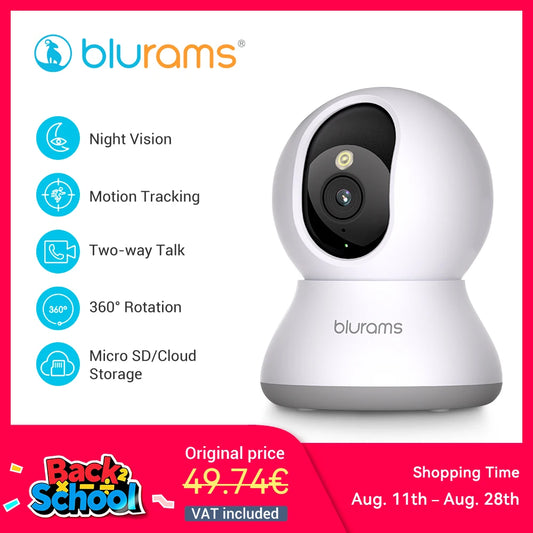 Blurams Babyphone-Kamera, 2K HD-Sicherheitskamera für Zuhause mit Bewegungserkennung und Zwei-Wege-Audio, einfache Einrichtung, klare Tag- und Nachtsicht