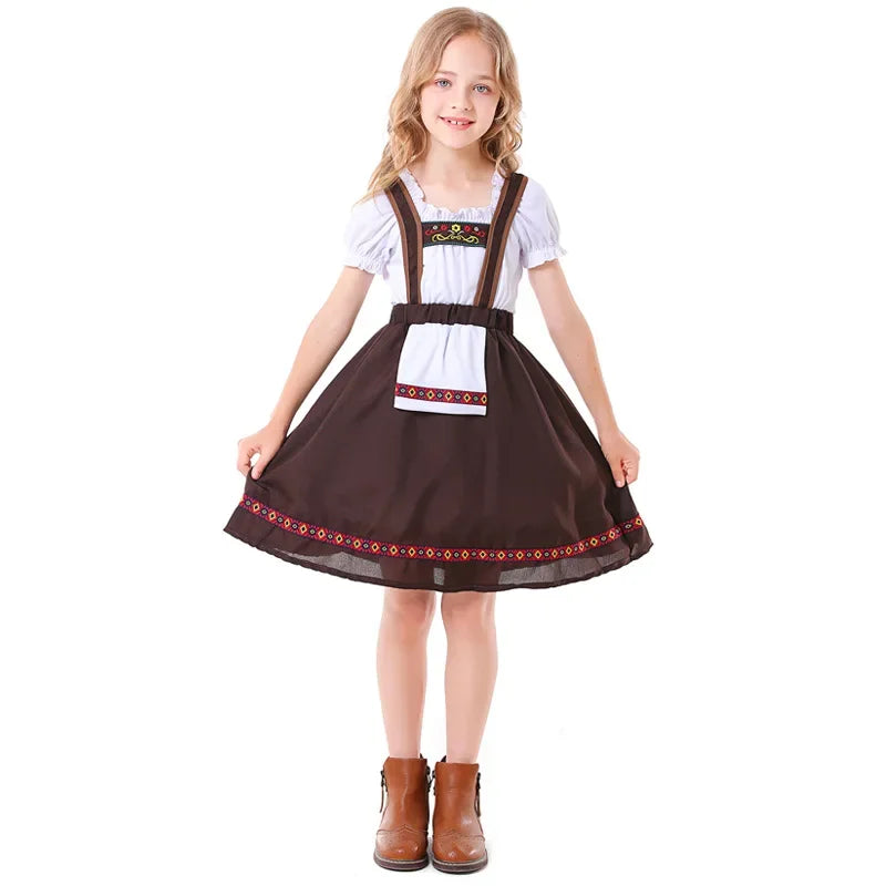 Kinder Jungen Mädchen Oktoberfest Kostüme Bayerisches Dirndl Kleid Kinder Lederhosen Cosplay Karneval Party Halloween Kostüm