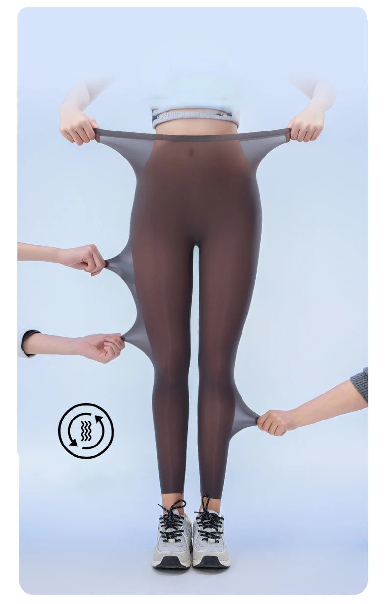 BIVIGAOS Sommer-Leggings mit ultradünner Haut und Sonnenschutz für Damen, hochelastisch, transparent, Gesichtsmaske, Unterwäsche, eng anliegend, sexy Sport-Leggings