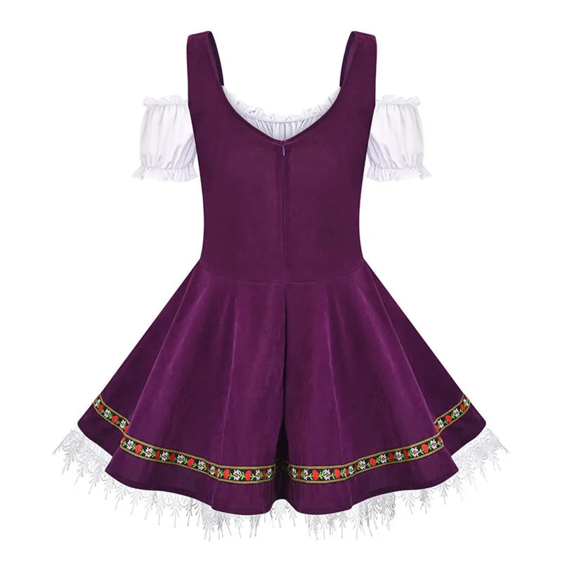 Oktoberfest-Kostüm für Damen, bayerisches deutsches Bierfest, Kellnerin, Dienstmädchen-Outfit, Cosplay, Karneval, Halloween, ausgefallenes Partykleid