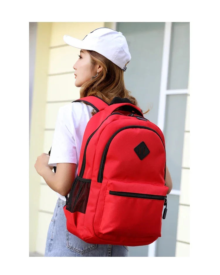 Solid Color Backpack Fashion Men Women Backpack High Capacity Schoolbags For Teenager Girls Boys Male Shoulder Bags