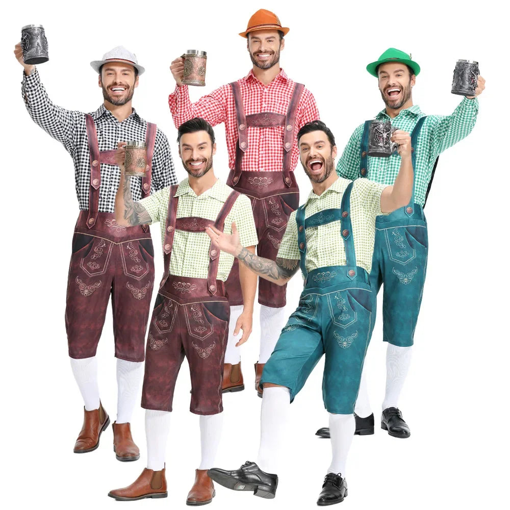 Männliche Bayerische Lederhosen Oktoberfest Kostüm Deutsche Bier Festivals Hosenträger Männer Cosplay Halloween Karneval