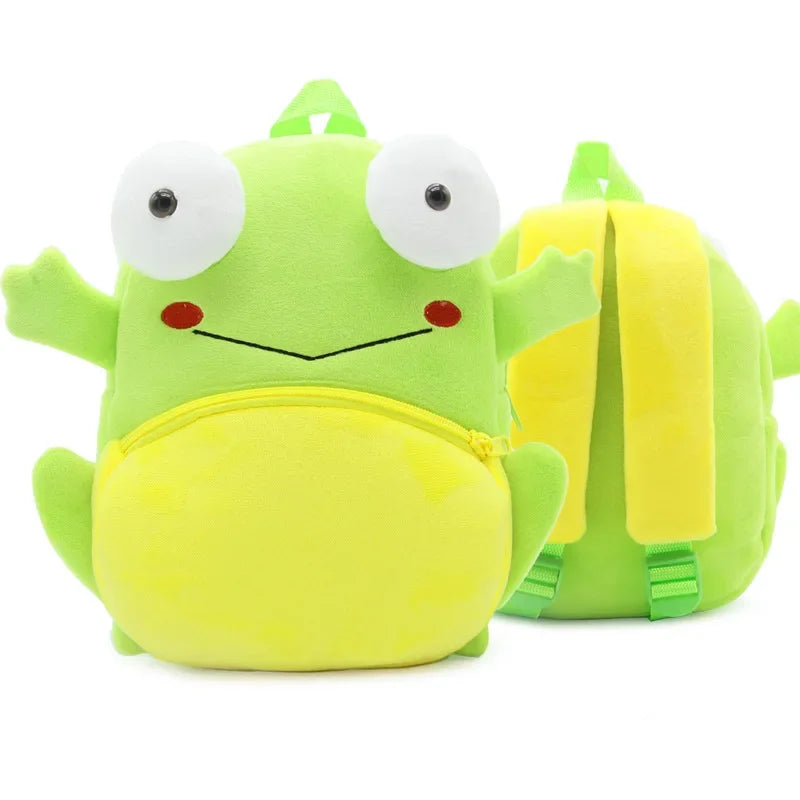 Cartoon Animal Kids Backpack Double Shoulder Plush Nursery Children Bag Customizable Printing Breathable Lightweight