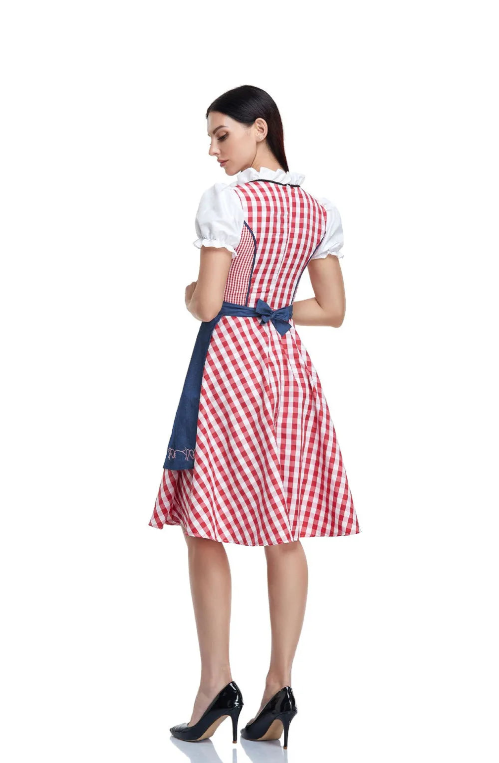 Traditionelle bayerische Oktoberfest-Kostüme, karierte Dirndlkleider, Damen-Schürzenkleid, deutsches Biermädchen, Cosplay-Partykleid