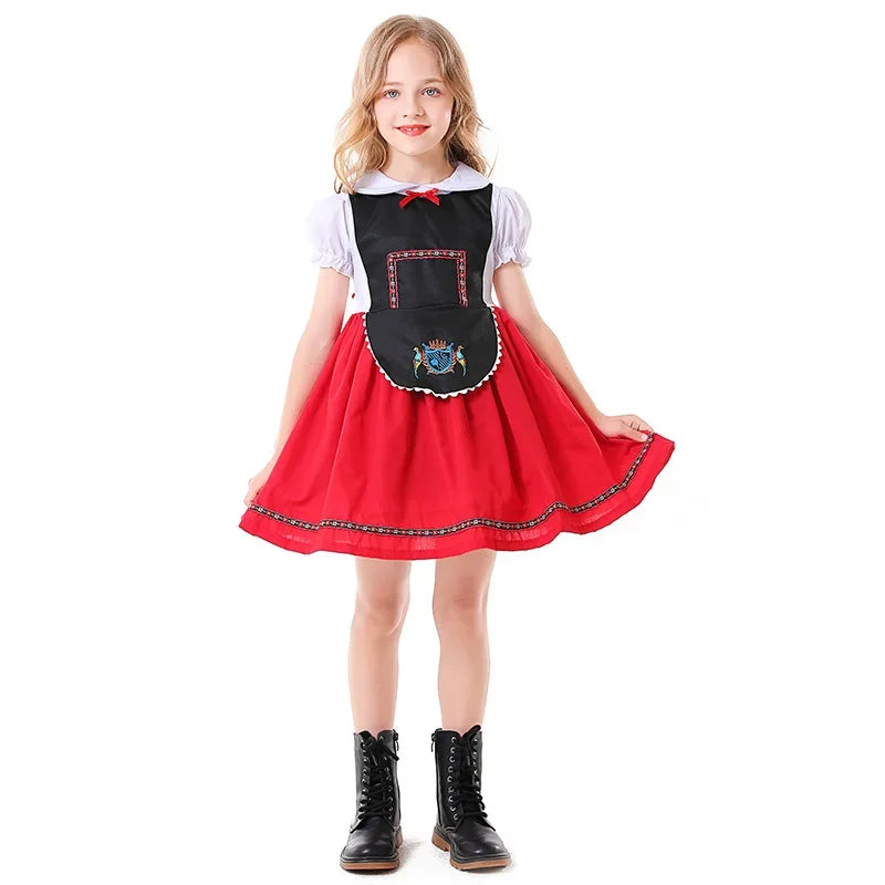 Kinder Jungen Mädchen Oktoberfest Kostüme Bayerisches Dirndl Kleid Kinder Lederhosen Cosplay Karneval Party Halloween Kostüm