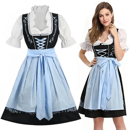 Oktoberfest-Kostüme Damen Dirndlkleider Deutsche Kleider für Bierfest Bayerischer Karneval Halloween Kleid in Übergröße