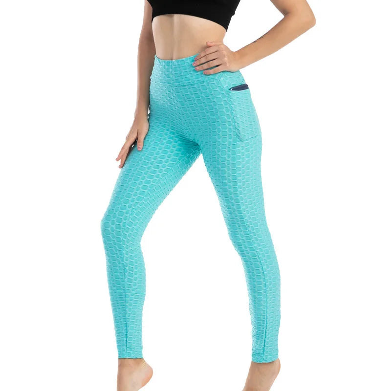 Frauen Mode Tasche Blase Hosen Stretchy Schlank Leggings Gym Laufen Radfahren Fitness Hosen Hohe Taille Hip Lift Leggings Weibliche