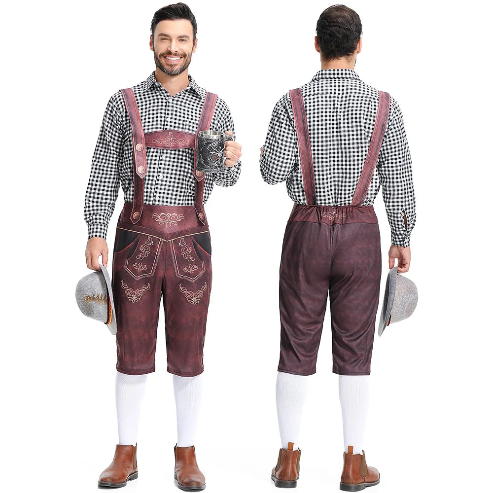 Männliche Bayerische Lederhosen Oktoberfest Kostüm Deutsche Bier Festivals Hosenträger Männer Cosplay Halloween Karneval