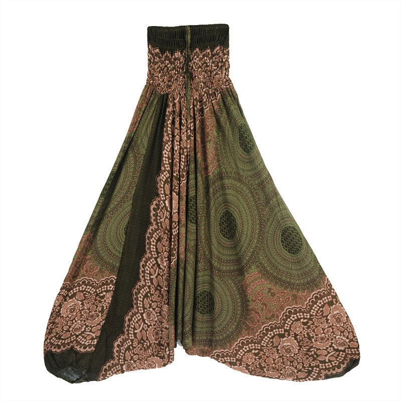 Bohemian Hosen Frauen Pantalones Mujer Hippie Hohe Taille Rayon Harem Baggy Boho Yoga Strand Tragen Gießen Femme Calca Feminina Gedruckt
