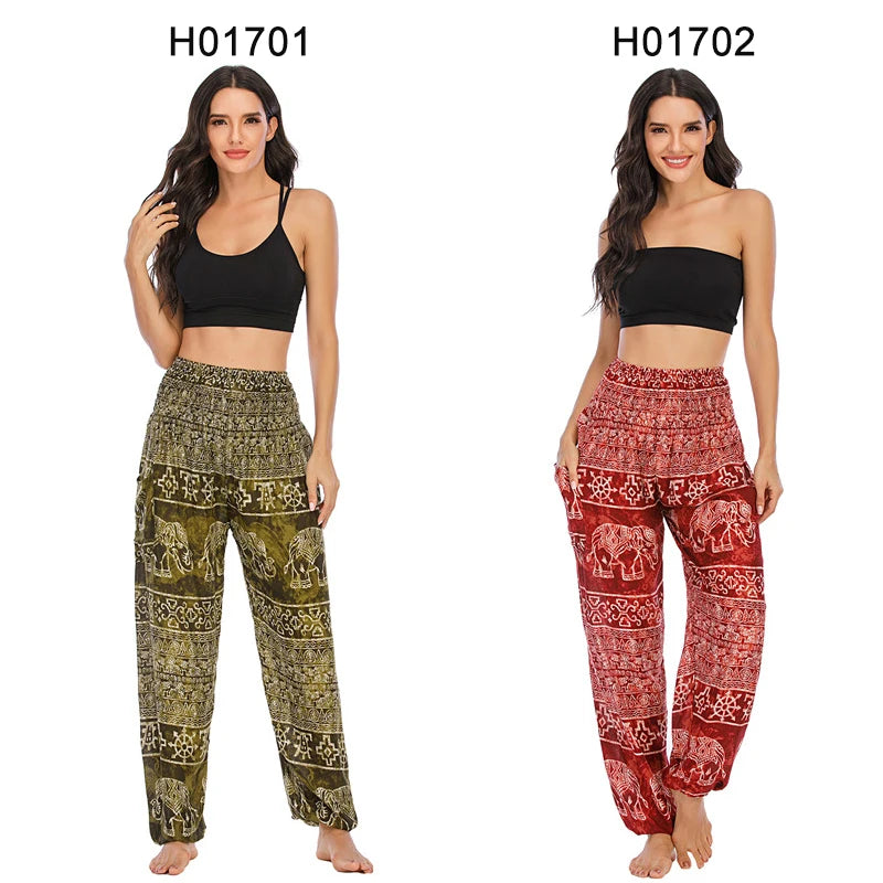 Yoga Hosen Frauen Hippie Harem Gedruckt Leggings Boho Hohe Taille Pantalone De Mujer Cintura Alta Calca Feminina Strand