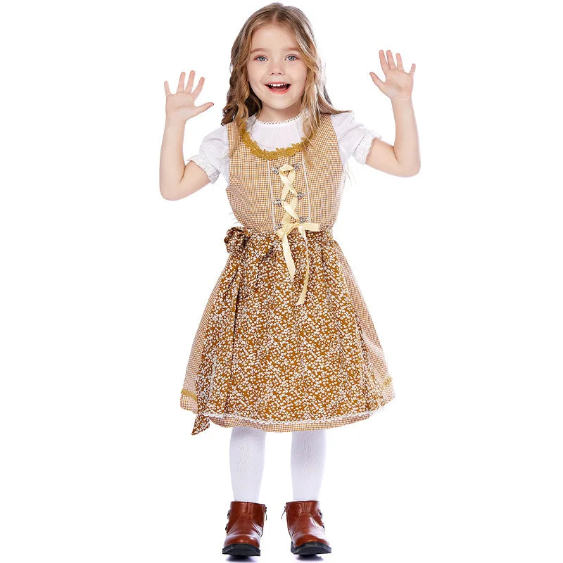 Kinder Jungen Mädchen Oktoberfest Kostüme Bayerisches Dirndl Kleid Kinder Lederhosen Cosplay Karneval Party Halloween Kostüm