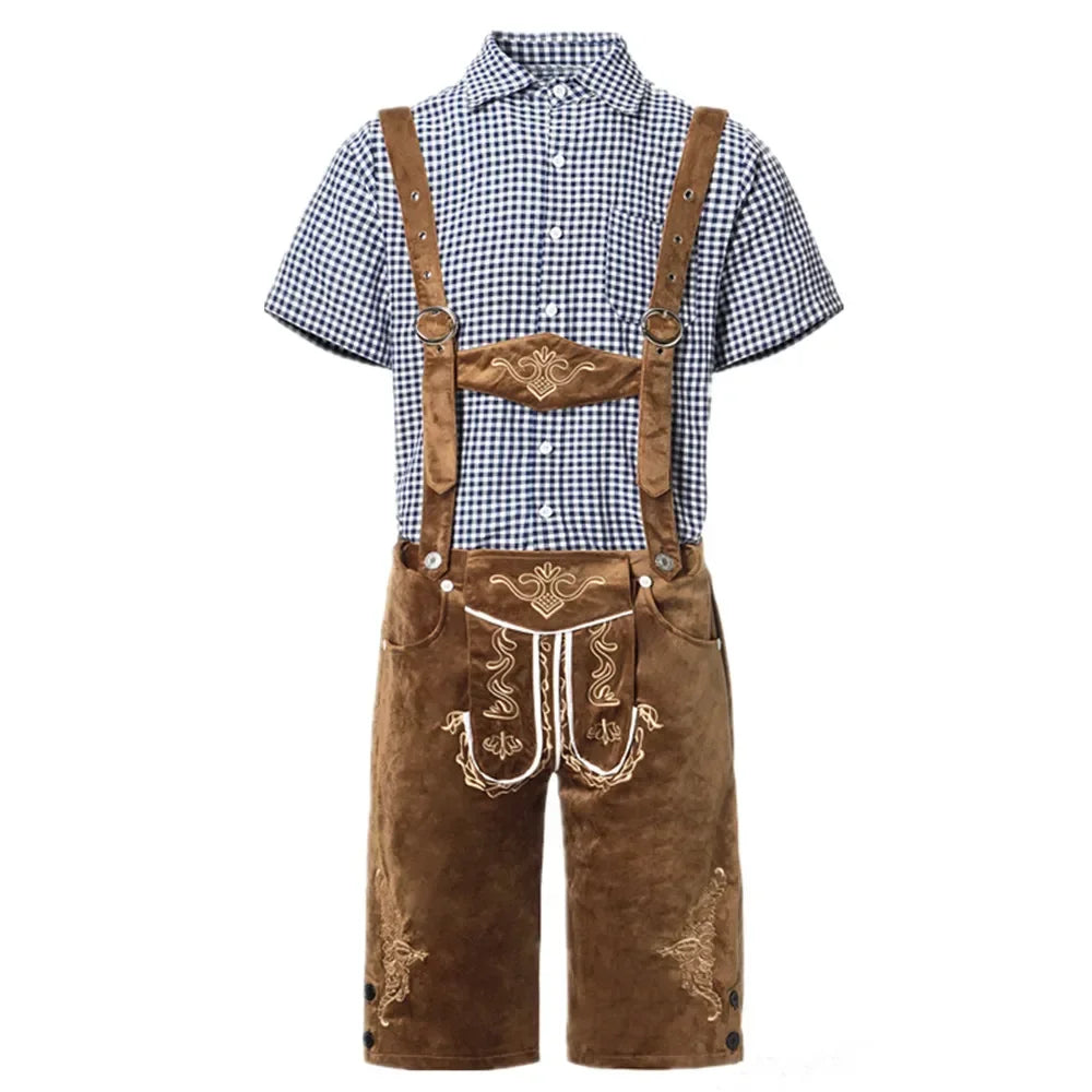 Mann Karneval Oktoberfest Kostüm Top Halfter Lederhosen Hut Bayerischer Barkeeper Halloween Cosplay Phantasie Partykleid