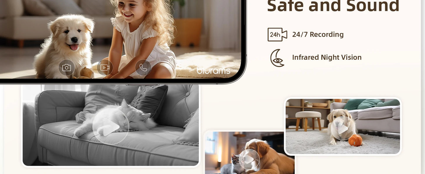 Blurams Babyphone-Kamera, 2K HD-Sicherheitskamera für Zuhause mit Bewegungserkennung und Zwei-Wege-Audio, einfache Einrichtung, klare Tag- und Nachtsicht
