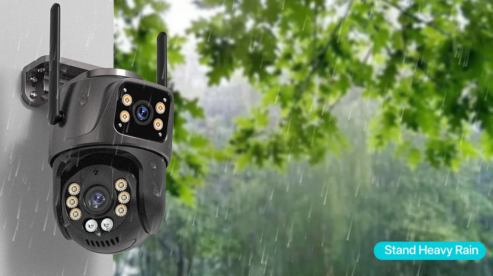 4K 8MP HD Wifi PTZ-Kamera für den Außenbereich, 4MP, Doppelobjektiv, Doppelbildschirm, AI-Auto-Tracking, IP-Kamera, CCTV, Audio-Videoüberwachung, P2P, iCSee