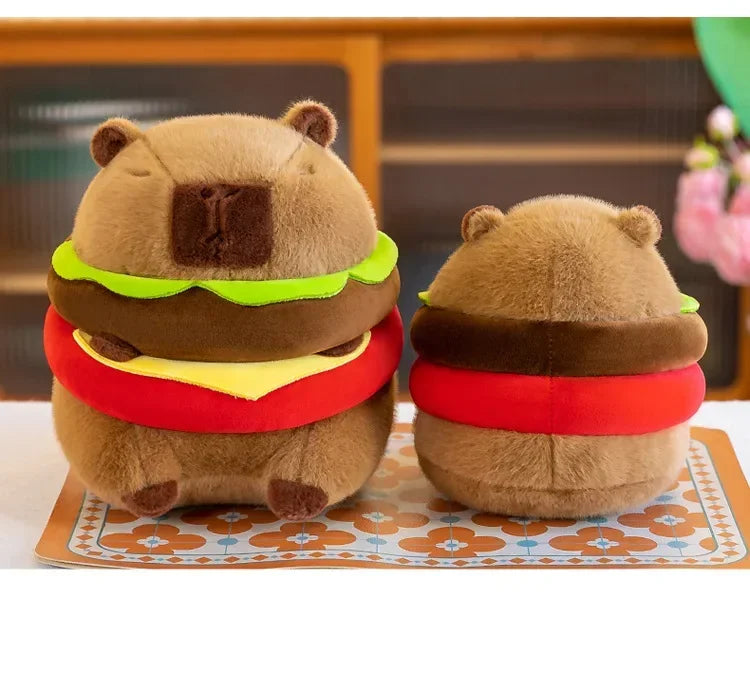 Neues süßes Hamburger Capybara-Plüschtier, Stofftier, Simulationstier, Puppe, weiches Kinderspielzeug, Geburtstagsgeschenk, Kawaii-Raumdekoration