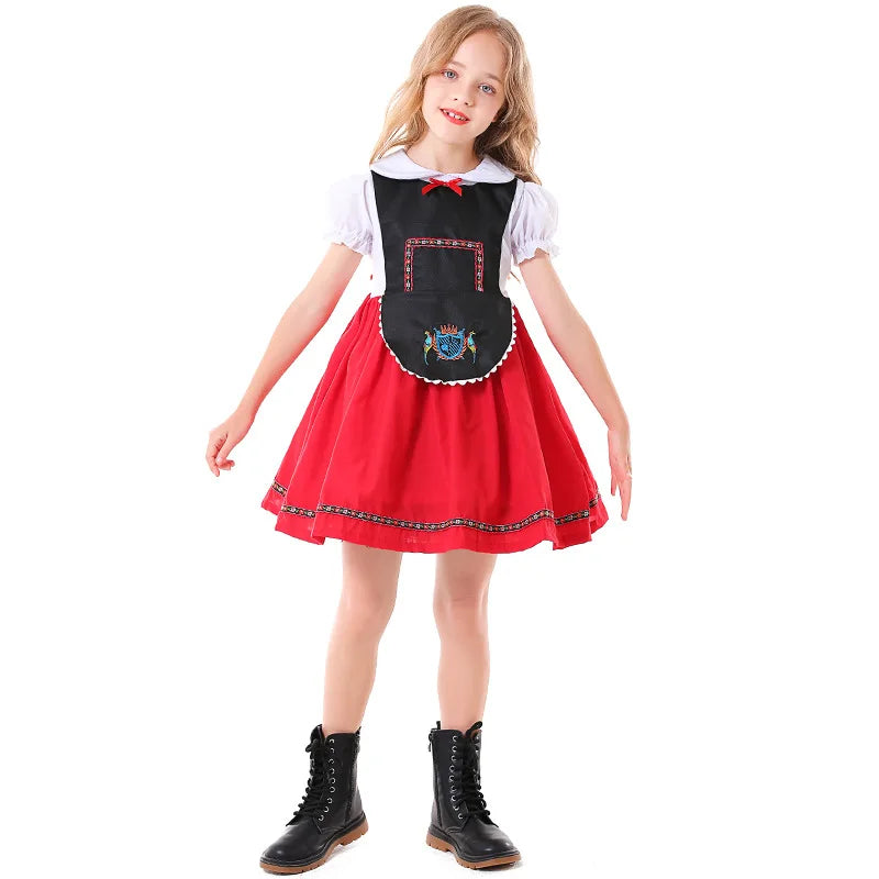 Kinder Jungen Mädchen Oktoberfest Kostüme Bayerisches Dirndl Kleid Kinder Lederhosen Cosplay Karneval Party Halloween Kostüm