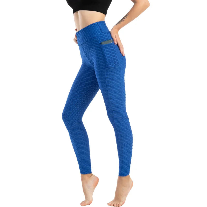 Frauen Mode Tasche Blase Hosen Stretchy Schlank Leggings Gym Laufen Radfahren Fitness Hosen Hohe Taille Hip Lift Leggings Weibliche