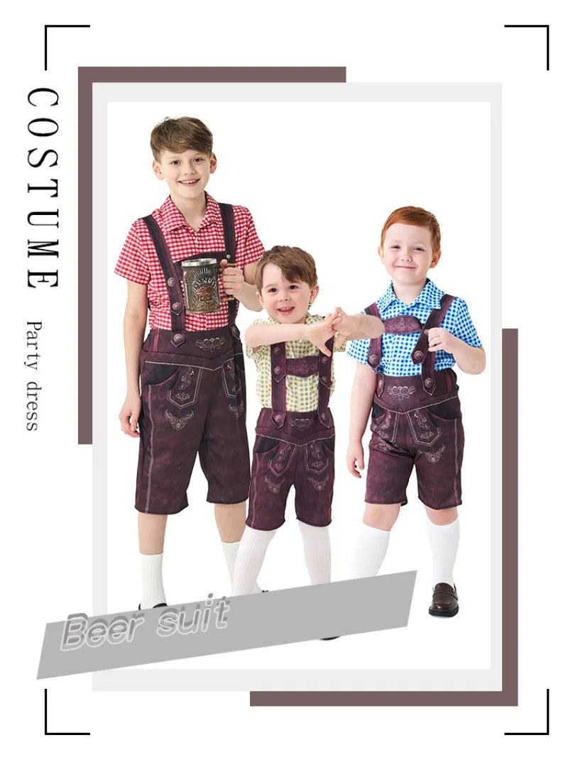 Kinder Jungen Mädchen Oktoberfest Kostüme Bayerisches Dirndl Kleid Kinder Lederhosen Cosplay Karneval Party Halloween Kostüm