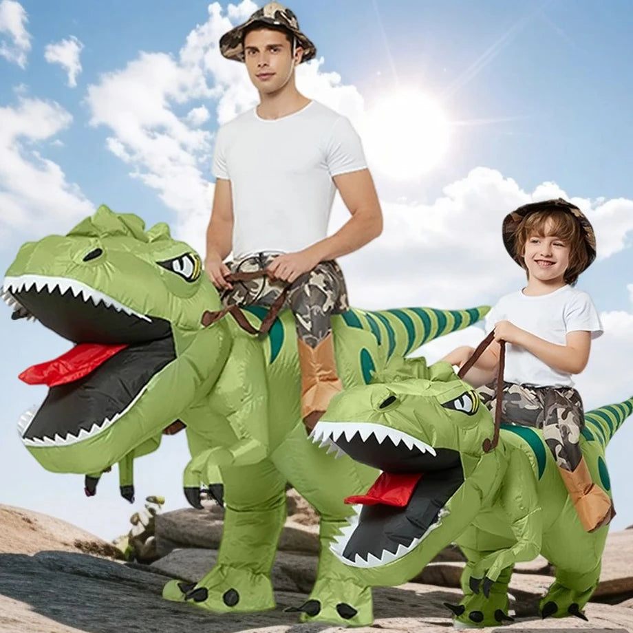 Tier Cartoon Reiten T-Rex Aufblasbares Kostüm Kindergarten Kinder Dinosaurier Rollenspiel Erwachsene Kinder Jagdspiel Geburtstagsgeschenk