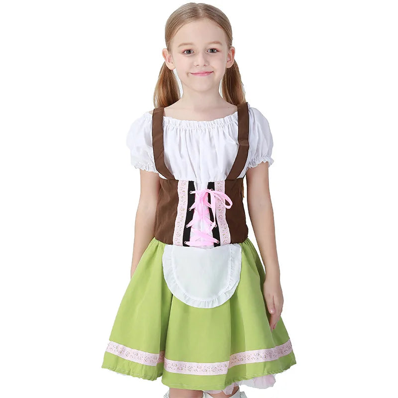 Kinder Jungen Mädchen Oktoberfest Kostüme Bayerisches Dirndl Kleid Kinder Lederhosen Cosplay Karneval Party Halloween Kostüm