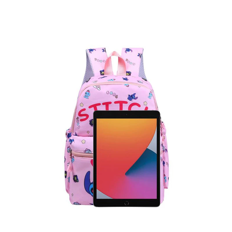 4pcs Stitch Backpack, Pencil Case, Shoulder Bag, Wallet Set, Stitch and Angel School Bag, Casual Student Travel Daypack, Gift