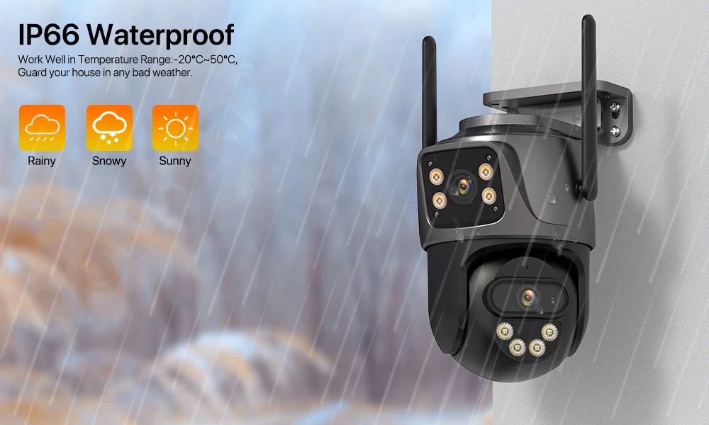 4K 8MP PTZ WIFI-Kamera Dual Lens Dual Screen IP-Kamera Outdoor 4MP HD Auto Tracking Sicherheitsschutz CCTV-Überwachung iCSee