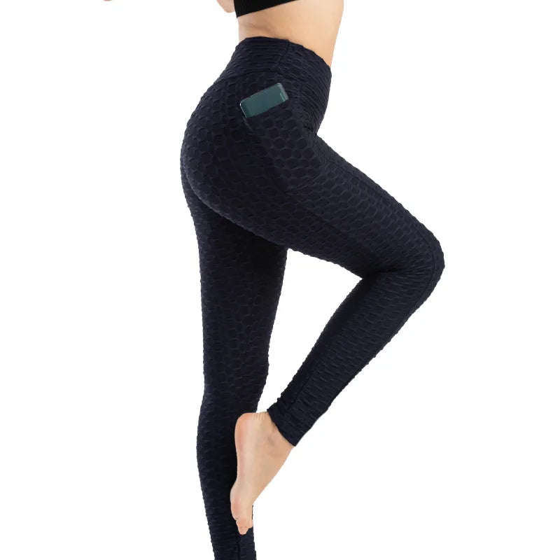 Frauen Mode Tasche Blase Hosen Stretchy Schlank Leggings Gym Laufen Radfahren Fitness Hosen Hohe Taille Hip Lift Leggings Weibliche
