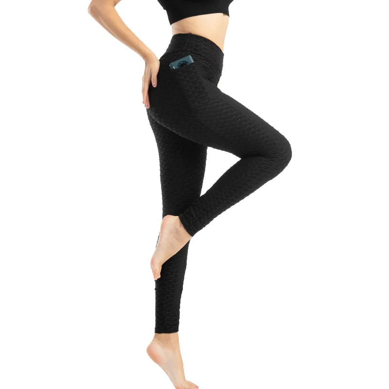 Frauen Mode Tasche Blase Hosen Stretchy Schlank Leggings Gym Laufen Radfahren Fitness Hosen Hohe Taille Hip Lift Leggings Weibliche