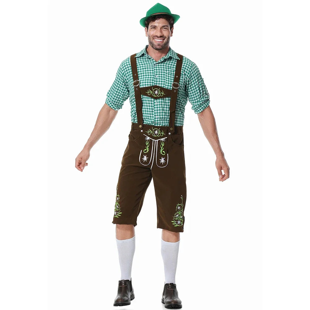 Herren Oktoberfest Kostüm Deutsches Oktoberfest Kneipen Barkeeper Outfit Biermann Kostüme Lederhosen Bayerisches Oktoberfest