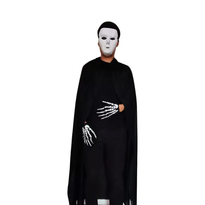 Erwachsene Kinder Halloween Dämon Geister Kostüm Dress Up Party Mann Frauen Schwarz Schrei Tod Dämon Sensenmann Cospaly Kleidung Ecoparty
