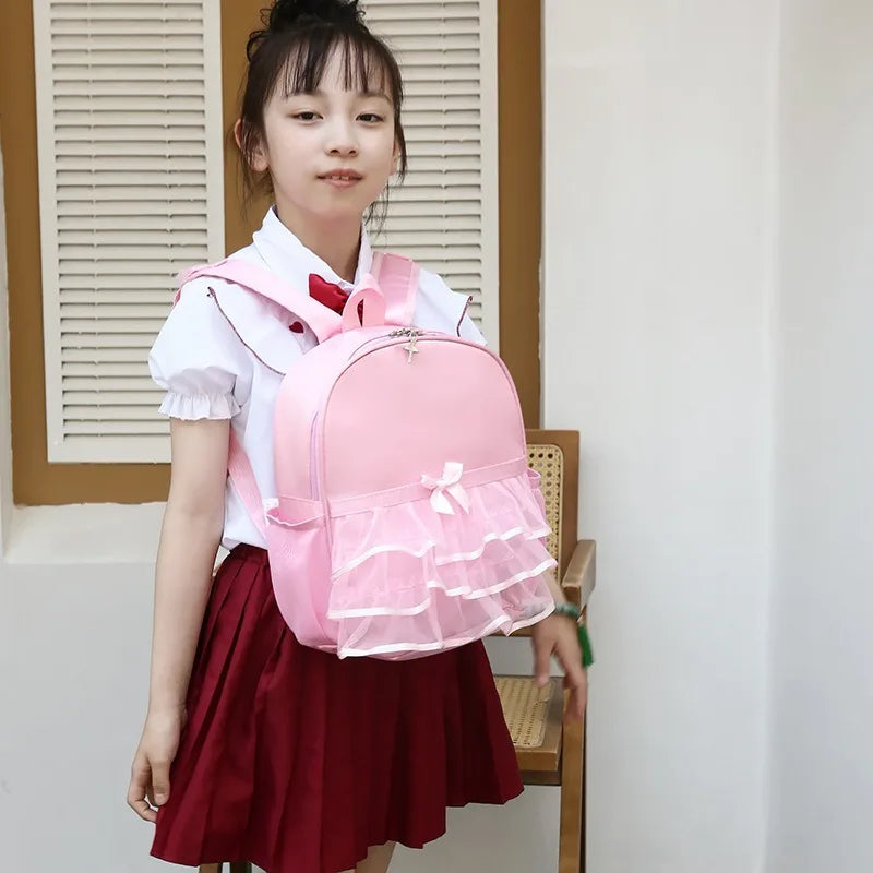 Snow White Princess Children Kawaii Bag for Girl Kids Pink Dancing Backpacks Girls Ballet Dance Bags Baby School Backpack