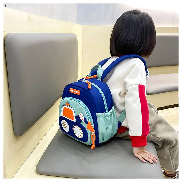 Kids Backpack for Boys Girls Toddler School Kindergarten Cute Construction Truck Car Design Trendy Casual Backpack