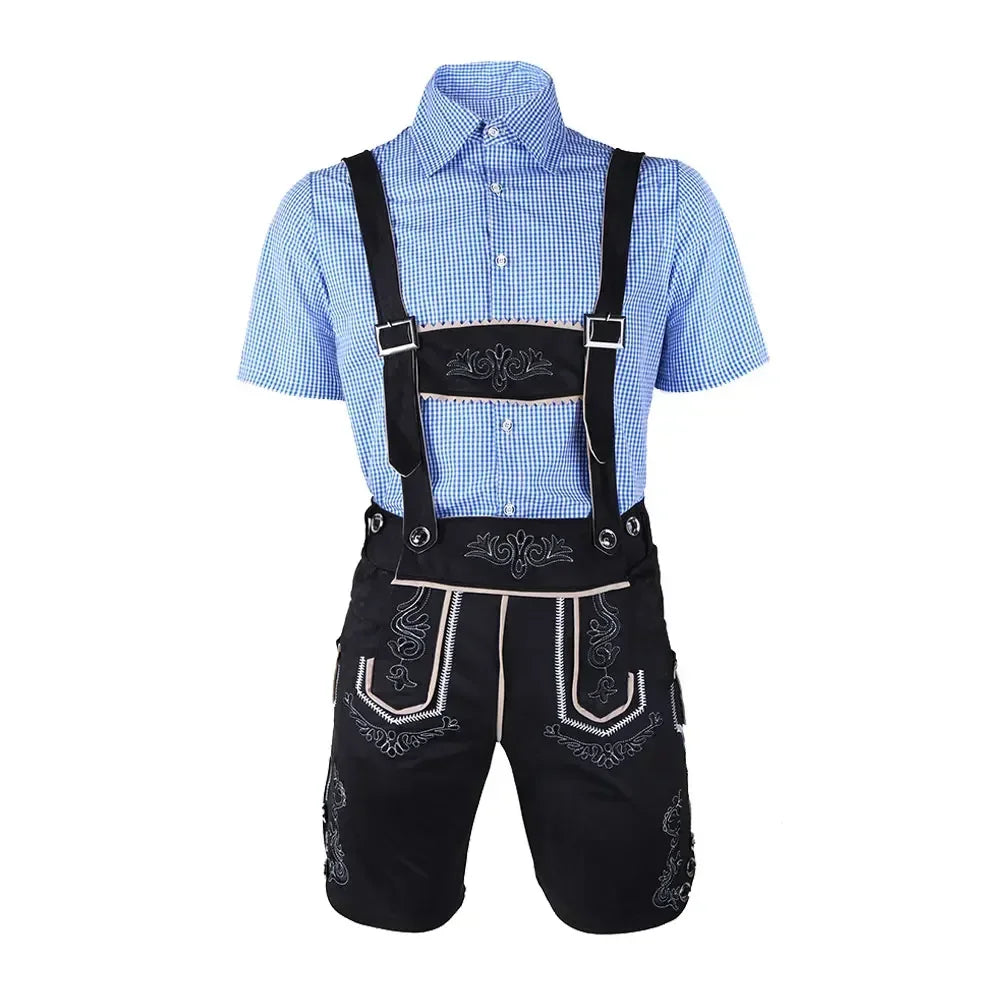 Bayerisches Oktoberfest Deutsches Bierkostüm Männliches Oktoberfest Lederhosenkostüm Bierhemd Hosenträgershorts Hut Cosplay Kostüme