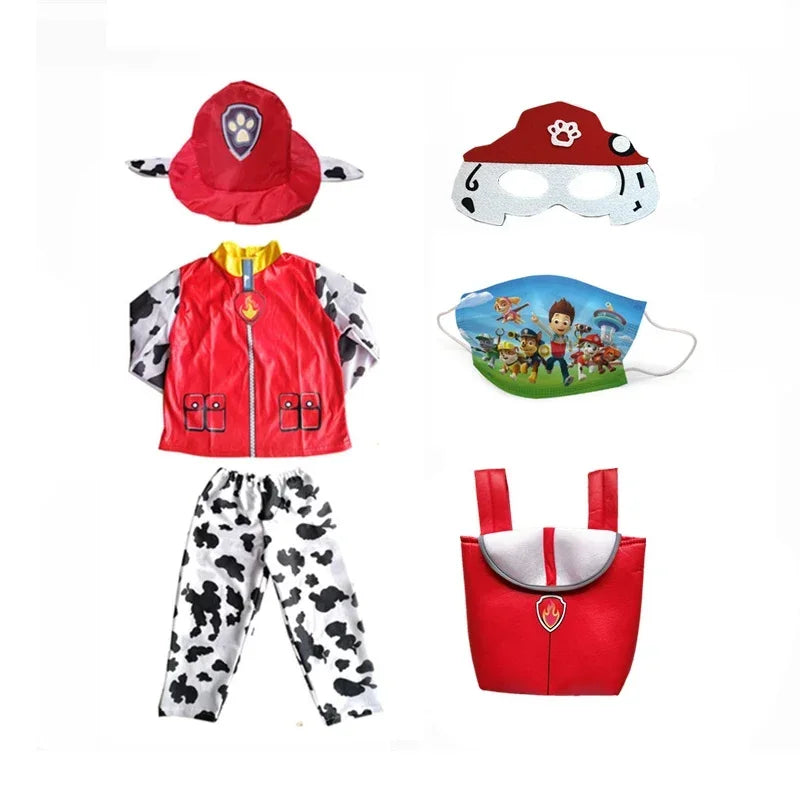 Anime Dog Patrol Kinder Tops Hosen Rucksack Hut Marshall Chase Skye Zuma Rubble Kinder Patrol Uniformen Halloween Cosplay Kostüm