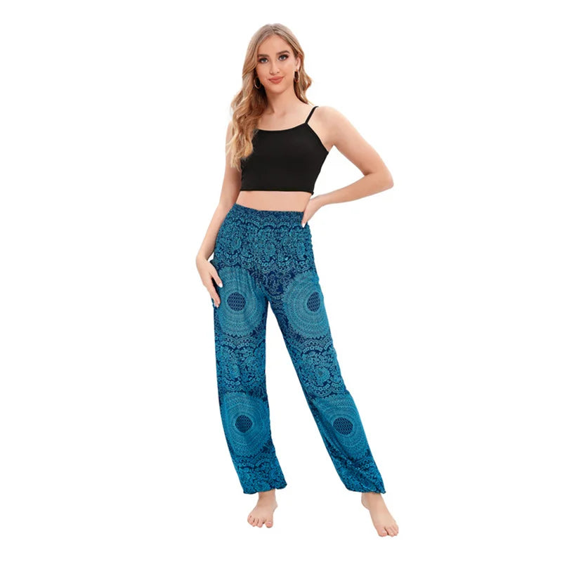 Yoga Hosen Frauen Hippie Harem Gedruckt Leggings Boho Hohe Taille Pantalone De Mujer Cintura Alta Calca Feminina Strand