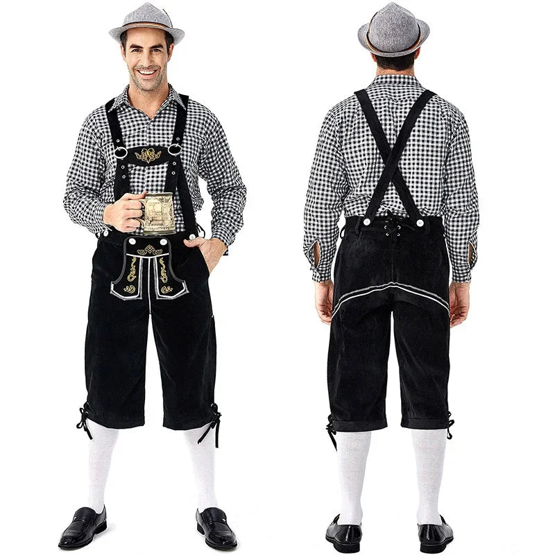 Männer Bayerisches Bier Männliches Hemd Strampler Shorts Set Cosplay Kostüm Deutsches Oktoberfest Kostüme Halloween Festival Party Outfit