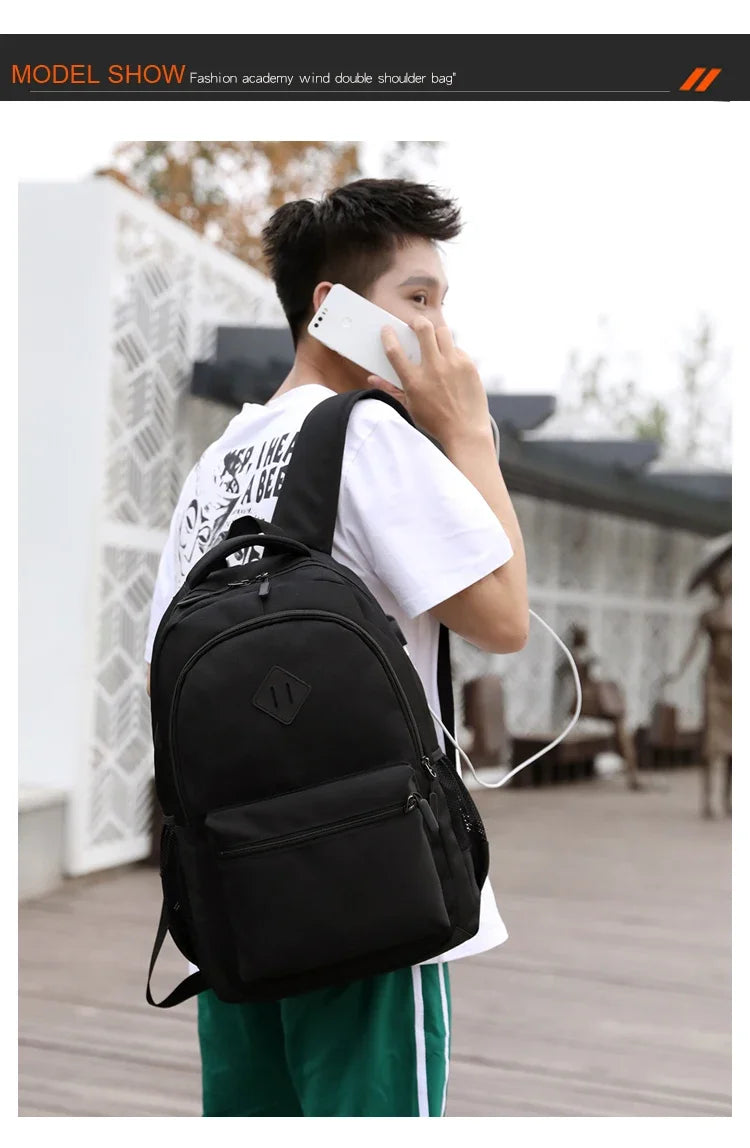 Solid Color Backpack Fashion Men Women Backpack High Capacity Schoolbags For Teenager Girls Boys Male Shoulder Bags