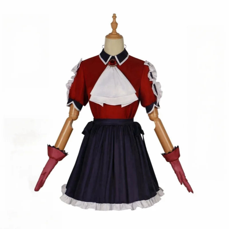 Oshi No Ko Arima Kana/Hoshino Ruby Gesangs- und Tanzaufführungskleid Mädchen Rote Uniform Halloween Anime Karneval Crossdressing-Set