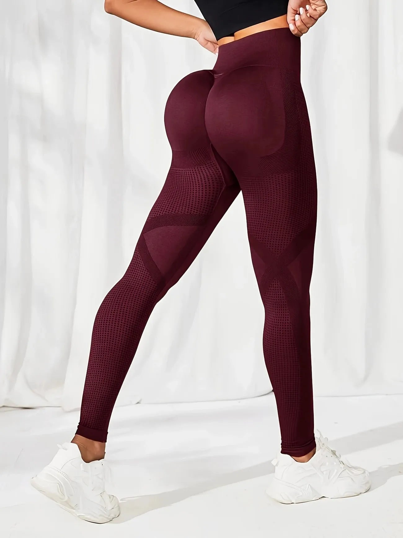 Atmungsaktive Yoga-Leggings mit hoher Taille für Frauen, einfarbig, Bauchkontrolle, Sportbekleidung, bequeme Fitness- und Fitnessstudio-Strumpfhose, Activewear