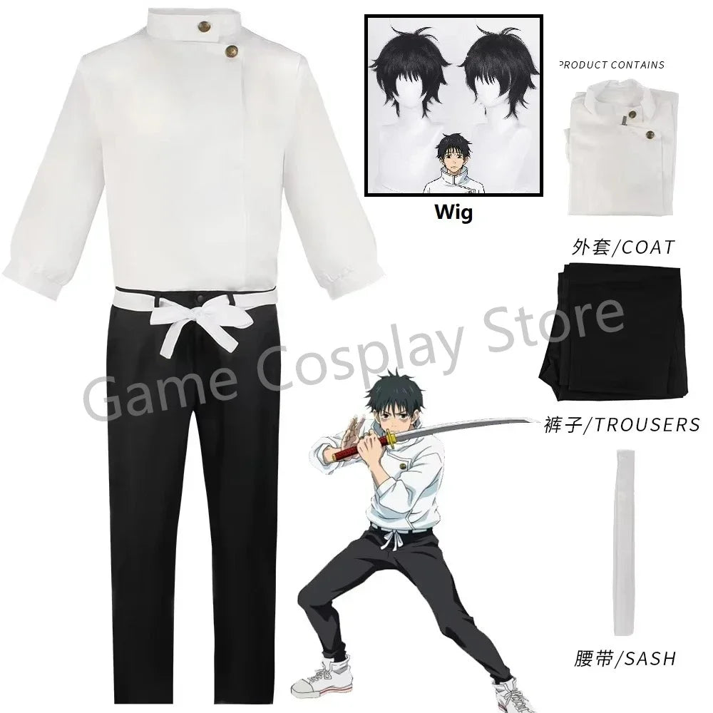 Anime Jujutsu Kaisen Okkotsu Yuta Cosplay Kostüm Tops Hosen Gürtel Uniformen Für Männer Frauen Halloween Karneval Party Comic Con