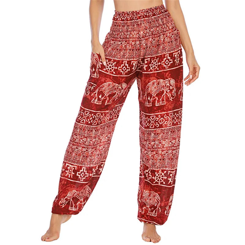 Yoga Hosen Frauen Hippie Harem Gedruckt Leggings Boho Hohe Taille Pantalone De Mujer Cintura Alta Calca Feminina Strand