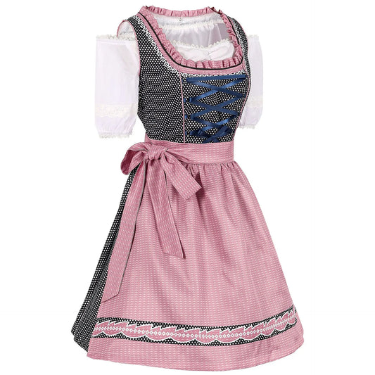Rotes deutsches Oktoberfest-Trachtenkleid, Mädchen-Dirndlkleid, schulterfrei, Biermädchen-Kostüm, Halloween, Karneval, Cosplay, Partykleid