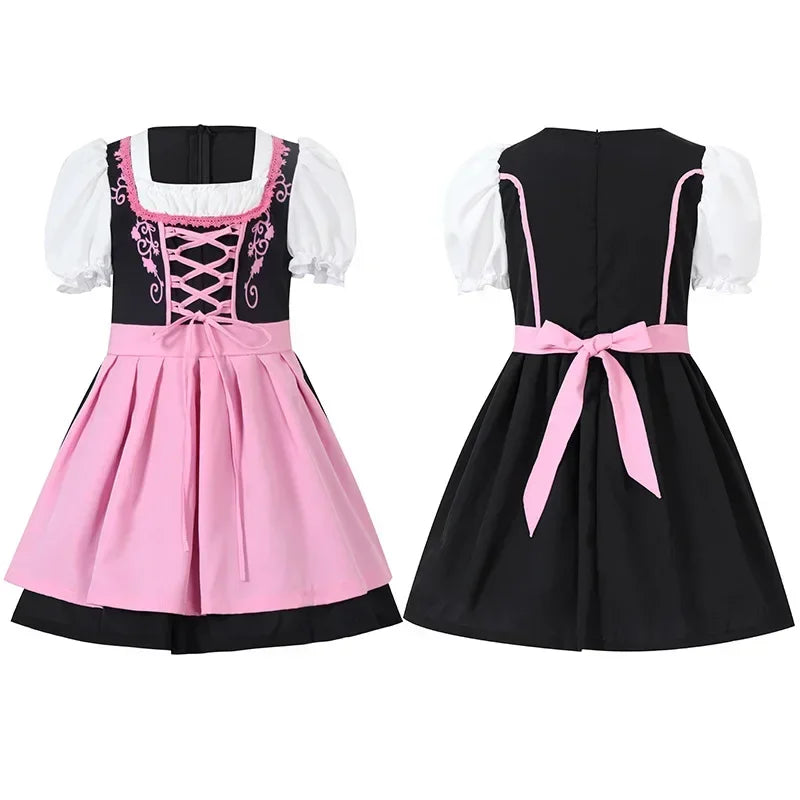 Kind Deutsches Dirndlkleid Bierfest Dienstmädchenkleid Oktoberfest Mädchenkostüm Cosplay Kostüm Partykleid